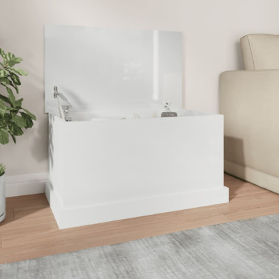 vidaXL Cutie de depozitare, alb extralucios 70x40x38 cm lemn prelucrat 816506 foto