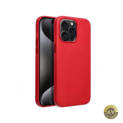 Husa MagSafe pentru Apple iPhone 15 Pro Max OEM Leather Mag Rosie foto