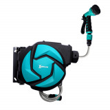 DURHAND Rola pentru tub de apa de Gradina Automat cu Fixaj pe Perete cu Tub de 10m, 28x14x34cm | Aosom Romania