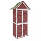 Cumpara ieftin Magazie de unelte gradina cafeniu 89x52,5x175 cm lemn masiv pin