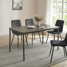 Masa bucatarie Lindesberg 140x80x75cm gri efect stejar negru [en.casa] HausGarden Leisure