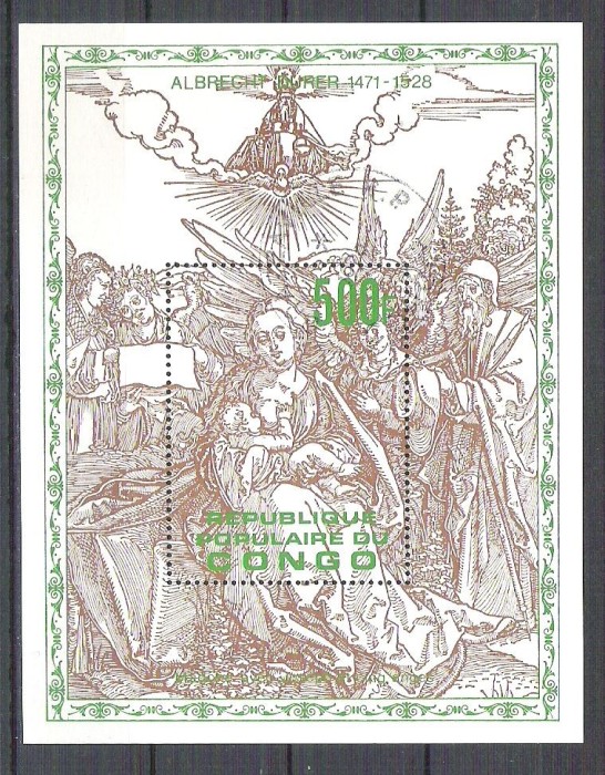 Congo 1979 Paintings, Durer, perf. sheet, used R.076