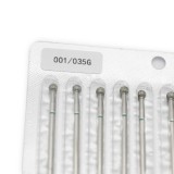 Set de 5 unități: Capăt de freză de diamant pentru cuticule, bilă, br&acirc;u verde, 001/035G