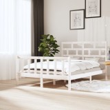 VidaXL Cadru de pat King Size, alb, 150x200 cm, lemn masiv de pin