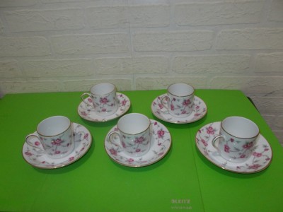 PORTELAN de colectie ROSENTHAL , set de 5 cescute decor floral foto