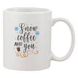 Cana alba personalizata &#039;Snow, coffee and you&#039;, INOVATIX&reg;. 330ml
