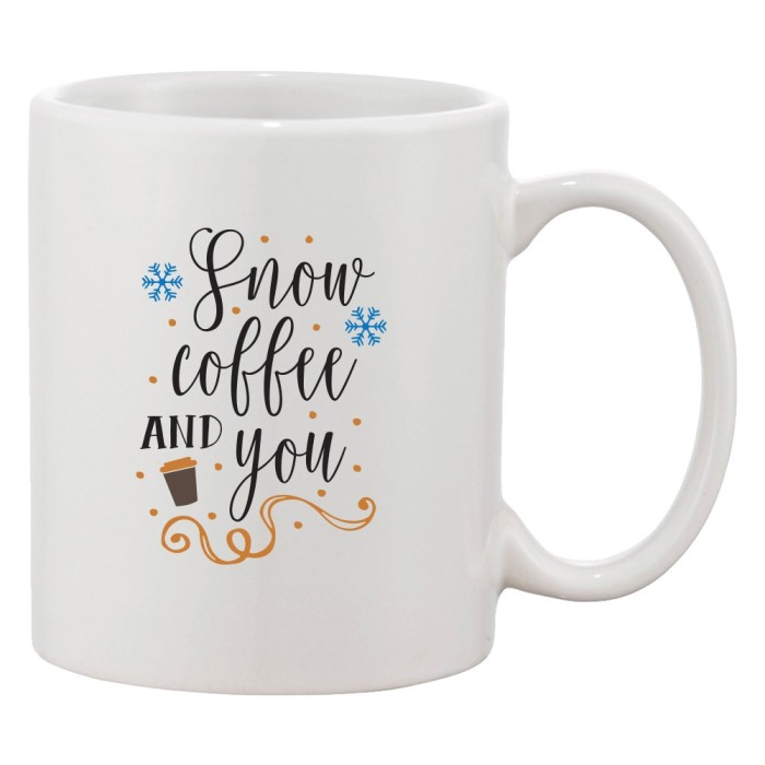 Cana alba personalizata &#039;Snow, coffee and you&#039;, INOVATIX&reg;. 330ml