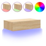 Cumpara ieftin Comoda TV cu lumini LED, stejar sonoma, 60x35x15,5 cm