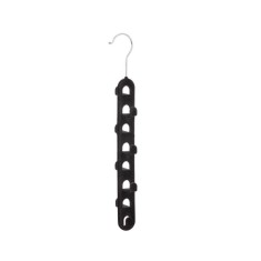 Umeras pentru curele/genti, 8 spatii cu suprafata antialunecare, Metal/Plastic, Negru, 39.5x6.1x4 cm