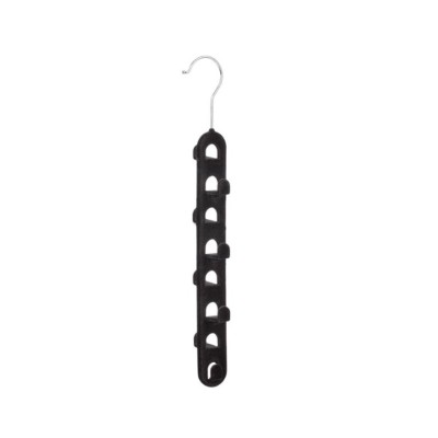 Umeras pentru curele/genti, 8 spatii cu suprafata antialunecare, Metal/Plastic, Negru, 39.5x6.1x4 cm foto