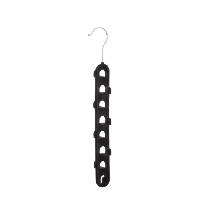 Umeras pentru curele/genti, 8 spatii cu suprafata antialunecare, Metal/Plastic, Negru, 39.5x6.1x4 cm