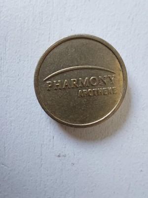 Jeton vintage de bronz, Pharmony Apotheke, Frechener MARK foto