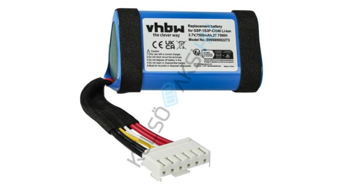 Baterie VHBW &icirc;nlocuiește JBL GSP-1S3P-CH4A, 1AA011NA, GSP-1S3P-CH40 pentru difuzor JBL - Li-Ion 7500 mAh