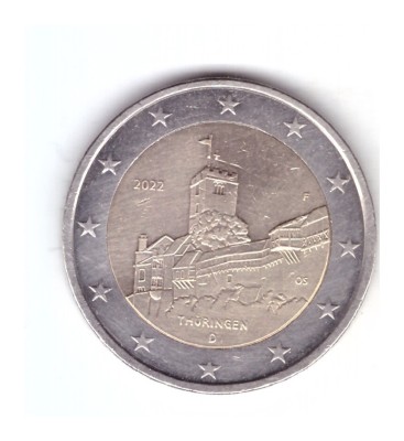 Moneda 2 euro Germania 2022 F Th&amp;uuml;ringen , stare buna, curata foto