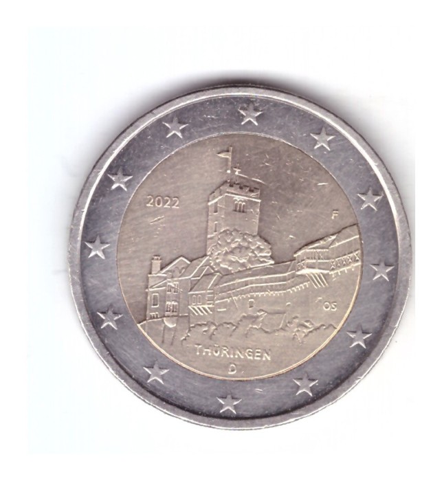 Moneda 2 euro Germania 2022 F Th&uuml;ringen , stare buna, curata