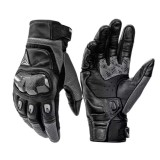 Mănuși moto din piele perforată MotoWolf &ndash; vară, protecție cu fibră de carbon, touch screen, negru (ATV/Scuter/Motocicletă)