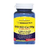 Complex Natural D3+K2+Ca+Mg 30 capsule vegetale Herbagetica