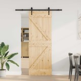 vidaXL Ușă glisantă NARVIK Natural și Negru 70 x 210 cm (152,5 cm) 3445239