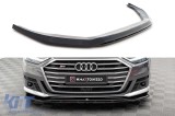 Spoiler Maxton Design versiunea 1 potrivit pentru bara frontala a Audi S8 D5, A8 S line D5 2019-2021, lac negru Performance AutoTuning