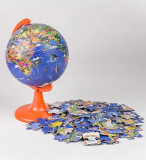 Glob păm&acirc;ntesc My World 15 cm, cu puzzle 100 piese