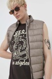 Superdry vesta barbati, culoarea bej, de iarna