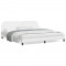 Cadru de pat cu tablie, alb, 200x200 cm, piele ecologica GartenMobel Dekor