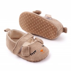 Pantofiori maro pentru fetite - Pisicuta (Marime Disponibila: 9-12 luni