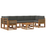 vidaXL Set de canapele de exterior 8 pcs Natural și Antracit Poliester 3385078