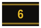 Sticker autoadeziv nr. 6 - Signetten SAFE auriu pe fundal negru