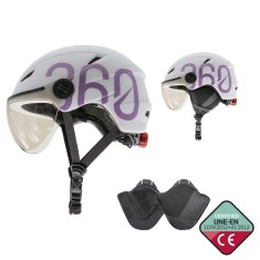 Casca trotineta electrica GLOOB Urban Alb-Violet M, cu insertii detasabile