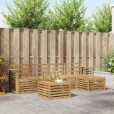 vidaXL Set de canapele de exterior 6 pcs Alb Lemn Solid de Acacia 3391724