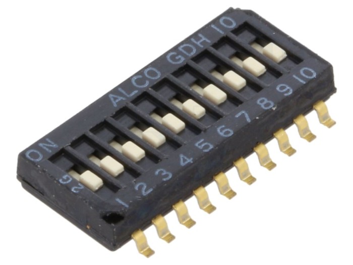 Comutator DIP-Switch 10 secțiuni ON-OFF