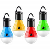 Cumpara ieftin Lampa pentru gradina, camping, tip bec, multicolor, 3xAAA, 5.3x5.3x12 cm, Strend Pro