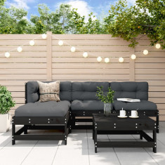 Set Set mobilier relaxare gradina 5 piese negru lemn masiv pin GartenMobel Dekor foto