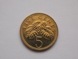 5 CENTS 2007 SINGAPORE-UNC-(downwards ribbon)