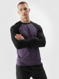 Tricou regular cu m&acirc;necă lungă cu imprimeu pentru bărbați - mov, 4F Sportswear