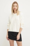 Abercrombie &amp; Fitch pulover din amestec de lana femei, culoarea bej, călduros, KI150-4457