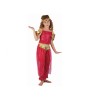 Costum Carnaval Copii Dansatoare Buric 7-8 Ani (120/130cm) Godan: Pantaloni, Bluza, Banda - Rosu/Auriu - Halloween, Serbare