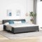 vidaXL Pat boxspring cu saltea Gri &icirc;nchis 200 x 200 cm țesătură 3339983