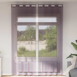 Perdele Voile mov vidaXL 140x300 cm, 2 bucati, cu inele/oelii, poliester, perdele transparente, dormitor/living