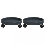 Cumpara ieftin Carucioare pentru plante cu roti 2 buc. gri diametru 34cm 35kg