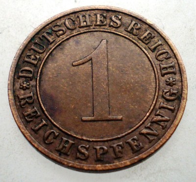 B.179 GERMANIA WEIMAR 1 REICHSPFENNIG 1933 F foto