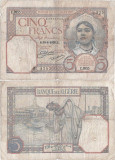 1926 ( 30 VI ) , 5 francs ( P-77 ) - Algeria