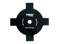 Lama metalica ?255x25.4 mm cu 4 dinti pentru motocoasa Raider 110229 foto