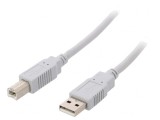 Cablu USB 2.0 A-B 2m Gri Deschis, Bq Cable