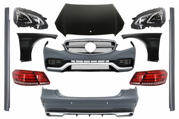 Kit Exterior cu Faruri LED si Stopuri MERCEDES E-Class W212 Facelift (2013-2016) E63 Design Performance AutoTuning