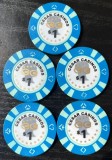 Set 5 Jetoane Cazino Vintage Cesar Casinos $1 &ndash; Memorabilia București anii 90 (Piese Colecție)