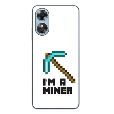 Husa compatibila cu Oppo A17 Silicon Gel Tpu Model Minecraft Miner foto