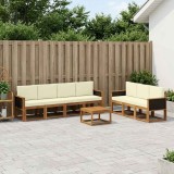 Cumpara ieftin Set de canapele de exterior 7 buc. 7-Locuri Natural si Crem