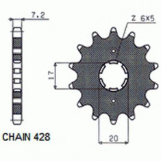 Pinion fata Honda CBR 125/250, 2004-2015, 15 dinti, pas 428, SunStar Cod Produs: MX_NEW SUNF222-15ML